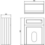 Burlington Szafka do miski 60x82 Biała W60W