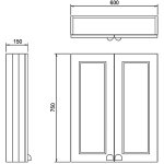 Burlington Szafka łazienkowa 600 mm wisząca Biała F6WW