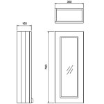 Burlington Szafka łazienkowa z lustrem 30 cm wisząca Szary F3MG