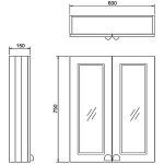 Burlington Szafka łazienkowa z lustrem 600 mm wisząca Biała F6MW