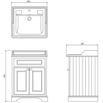 Burlington Szafka pod umywalkę 65x55 biała FF8W