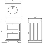 Burlington Szafka pod umywalkę 65x55 Biała FF9W