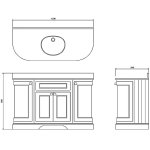 Burlington Szafka pod umywalkę 134x55 Biała FC1W