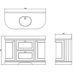 Burlington Szafka pod umywalkę 133,6x55 Biała FC4W