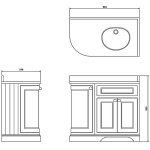 Burlington Szafka pod umywalkę 98,3x54,8 prawa Blue FC3B