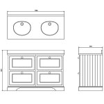 Burlington Szafka pod umywalkę 130x55 Biała FC10W