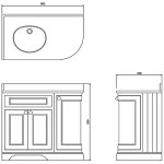 Burlington Szafka pod umywalkę 100x55 Lewa Biały FC2W