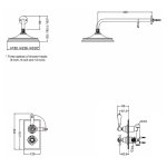  Burlington Trent Bateria natryskowa podtynkowa termostatyczna z deszczownicą 9" Gold TF1S GOLD+V17 