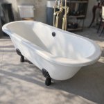   Burlington Windsor Wanna wolnostojąca 170x75 cm biała z odpływem i nogami czarnymi E3+L3B+1610008NS