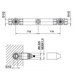 Carlo Frattini element podtynkowy baterii umywalkowej 3-otworowej F2230