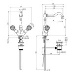 Carlo Frattini Elizabeth Bateria umywalkowa z korkiem automatycznym Chrom F5091CCR