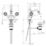 Carlo Frattini Elizabeth Chic Bateria bidetowa jednootworowa z korkiem automatycznym Chrom F5092CCR