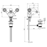 Carlo Frattini Elizabeth Chic Bateria bidetowa jednootworowa z korkiem automatycznym Chrom F5092/2CCR