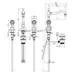 Carlo Frattini Elizabeth Chic bateria umywalkowa sztorcowa 3-otworowa chrom F5081CCR