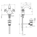 Carlo Frattini Elizabeth Chic bateria umywalkowa sztorcowa chrom F5091/2CCR