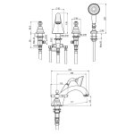 Carlo Frattini Epoque Bateria wannowa 4-otworowa ze słuchawką Chrom F5064CR