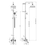 Carlo Frattini Epoque Bateria wannowa ścienna z deszczownicą Ø 208 mm z zestawem rysznicowym Chrom F5054/2CR