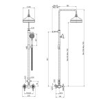 Carlo Frattini Epoque Bateria natryskowa ścienna z deszczownicą Ø 208 mm i zestawem prysznicowym Chrom F5055/2CR