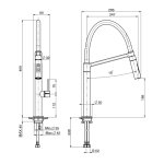 Carlo Frattini Flexi Bateria kuchenna z wyciąganą wylewką Chrom F7047/2CR