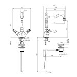 Carlo Frattini Herend Bateria umywalkowa z ruchomą wylewką Chrom F5411CR