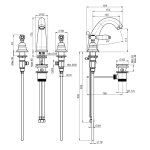 Carlo Frattini Herend Bateria umywalkowa 3-otworowa z korkiem automatycznym Chrom F5421CR