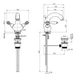 Carlo Frattini Herend Bateria umywalkowa jednootworowa z korkiem automatycznym Chrom F5431CR