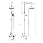 Carlo Frattini Herend Bateria natryskowa ścienna z deszczownicą Ø 208 mm i zestawem prysznicowym Chrom F5405/2CR