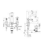 Carlo Frattini Herend Chic bateria umywalkowa sztorcowa 3-otworowa chrom F5421CCR