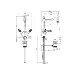 Carlo Frattini Herend Chic bateria umywalkowa sztorcowa chrom F5411CCR