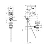 Carlo Frattini Lamp Bateria bidetowa z korkiem automatycznym Chrom F3302CR