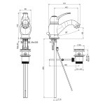 Carlo Frattini Lamp Bateria umywalkowa z korkiem automatycznym Chrom F3301CR