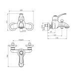 Carlo Frattini Lamp Bateria wannowo-natryskowa bez zestawu natryskowego Chrom F3304/1CR