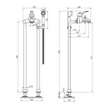 Carlo Frattini Lamp Bateria wannowa wolnostojąca Chrom F3304/4CR