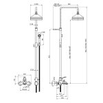 Carlo Frattini Lamp Bateria wannowo-natryskowa z deszczownicą Ø 20 cm i słuchawką Chrom F3304/2CR