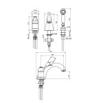 Carlo Frattini Lamp Bateria wannowa 3-otworowa Chrom F3314CR