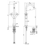 Carlo Frattini Maxima Bateria umywalkowa jednootworowa wysoka z korkiem Chrom F5331WCR