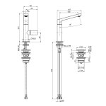 Carlo Frattini Nomos Go Bateria umywalkowa jednootworowa z korkiem Chrom F4161CR