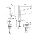 Carlo Frattini Nomos Go Bateria umywalkowa jednootworowa z korkiem Chrom F4161MCR