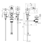 Carlo Frattini Olivia Bateria bidetowa 3-otworowa z automatycznym korkiem Chrom F5012CR