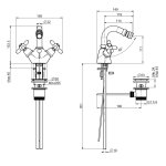 Carlo Frattini Olivia Bateria bidetowa jednootworowa z korkiem automatycznym Chrom F5022CR