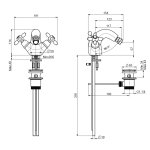 Carlo Frattini Olivia Bateria bidetowa jednootworowa z korkiem automatycznym Chrom F5042CR