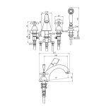 Carlo Frattini Olivia Bateria wannowa 4-otworowa z zestawem prysznicowym Chrom F5014CR