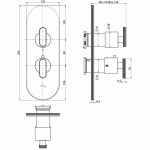 Carlo Frattini Park Line Bateria prysznicowa termostatyczna podtynkowa z przełącznikiem 2/3-drożnym element zewnętrzny chrom F1309X7CR