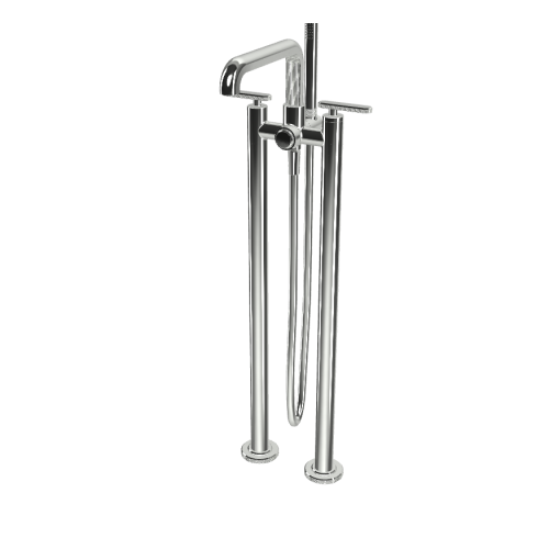 Carlo Frattini Park Line Bateria wannowa wolnostojąca podtynkowa ze słuchawką i wężem element zewnętrzny chrom F1304/4CR