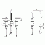 Carlo Frattini Park Line Bateria umywalkowa 3-otworowa z korkiem klik klak chrom F1301CR