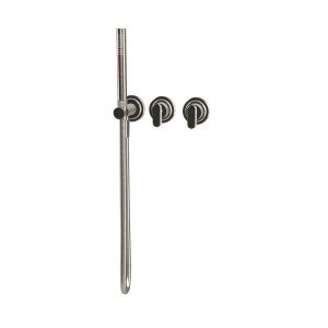 Carlo Frattini Park Line Bateria wannowa/prysznicowa podtynkowa z zestawem prysznicowym element zewnętrzny brushed nickel F1319WX8SN