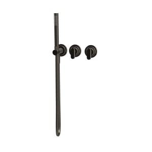 Carlo Frattini Park Line Bateria wannowa/prysznicowa podtynkowa z zestawem prysznicowym element zewnętrzny brushed black chrome F1319WX8CS