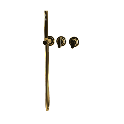 Carlo Frattini Park Line Bateria wannowa/prysznicowa podtynkowa z zestawem prysznicowym element zewnętrzny gold F1319WX8OR