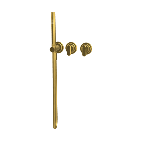 Carlo Frattini Park Line Bateria wannowa/prysznicowa podtynkowa z zestawem prysznicowym element zewnętrzny brushed gold F1319WX8OS