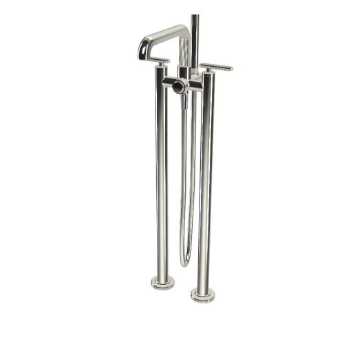 Carlo Frattini Park Line Bateria wannowa wolnostojąca podtynkowa ze słuchawką i wężem element zewnętrzny nickel lucido F1304/4LN